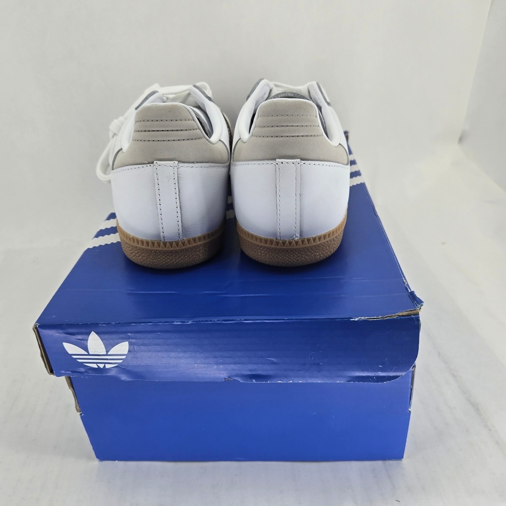 Adidas Samba OG W White Silver Metallic Grey Shoes JI2725 Womens Size 8 New - Picture 4 of 10